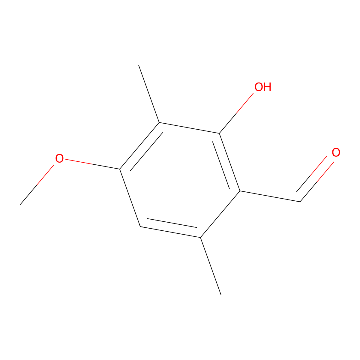 2-Hydroxy-4-methoxy-3,6-dimethylbenzaldehyde molecular structure, CAS 34883-15-3