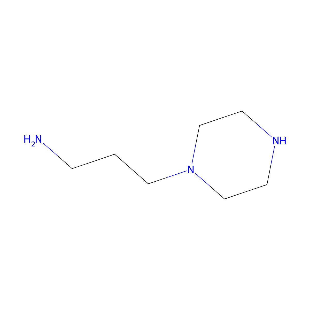 1-Piperazinepropanamine molecular structure, CAS 34885-02-4