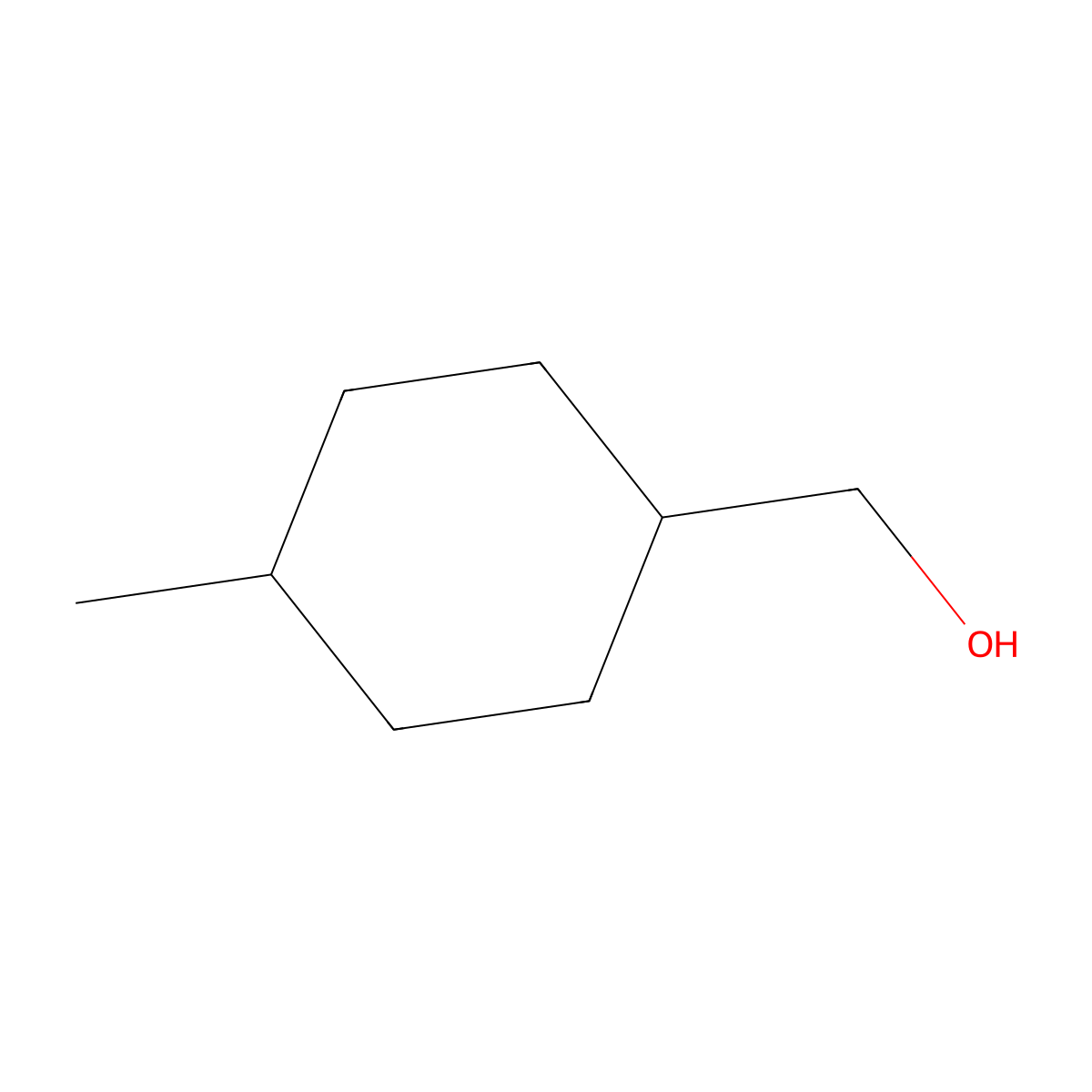 4-Methylcyclohexanemethanol molecular structure, CAS 34885-03-5