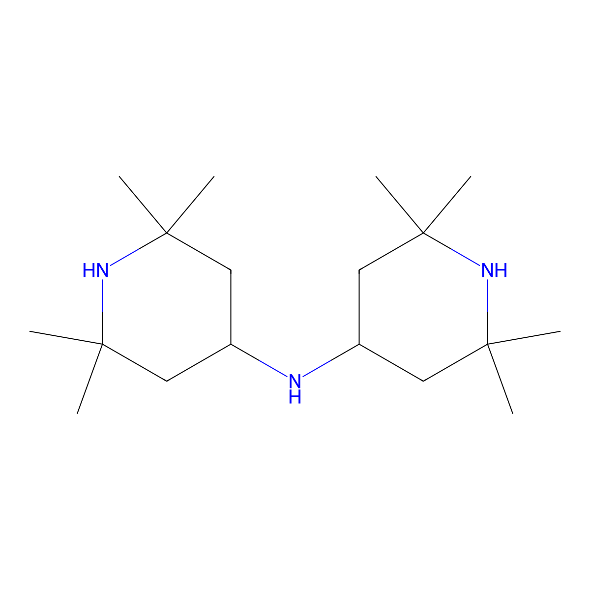 2,2,6,6-Tetramethyl-N-(2,2,6,6-tetramethyl-4-piperidinyl)-4-piperidinamine molecular structure, CAS 34887-26-8