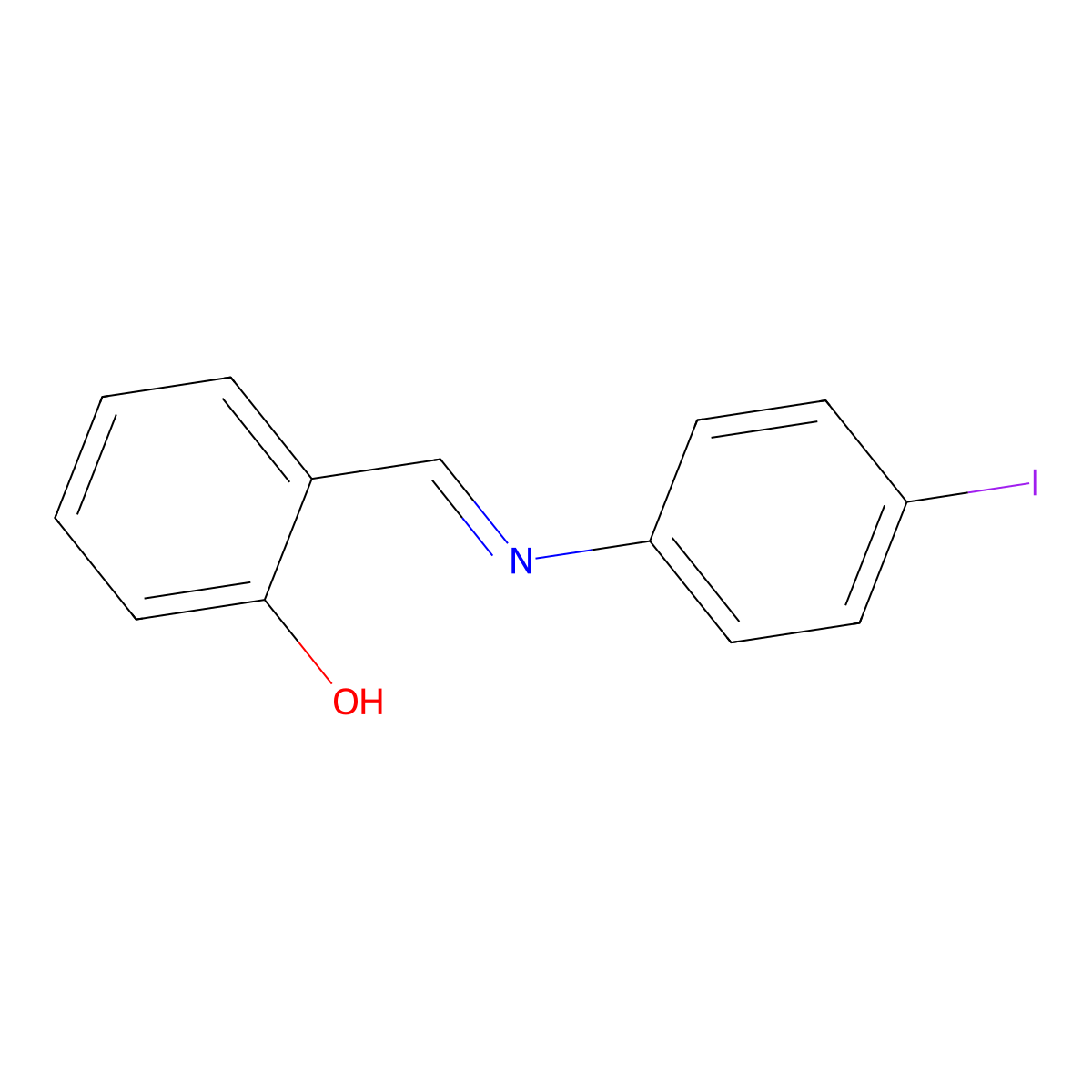 2-((4-Iodo-phenylimino)-methyl)-phenol molecular structure, CAS 3489-07-4
