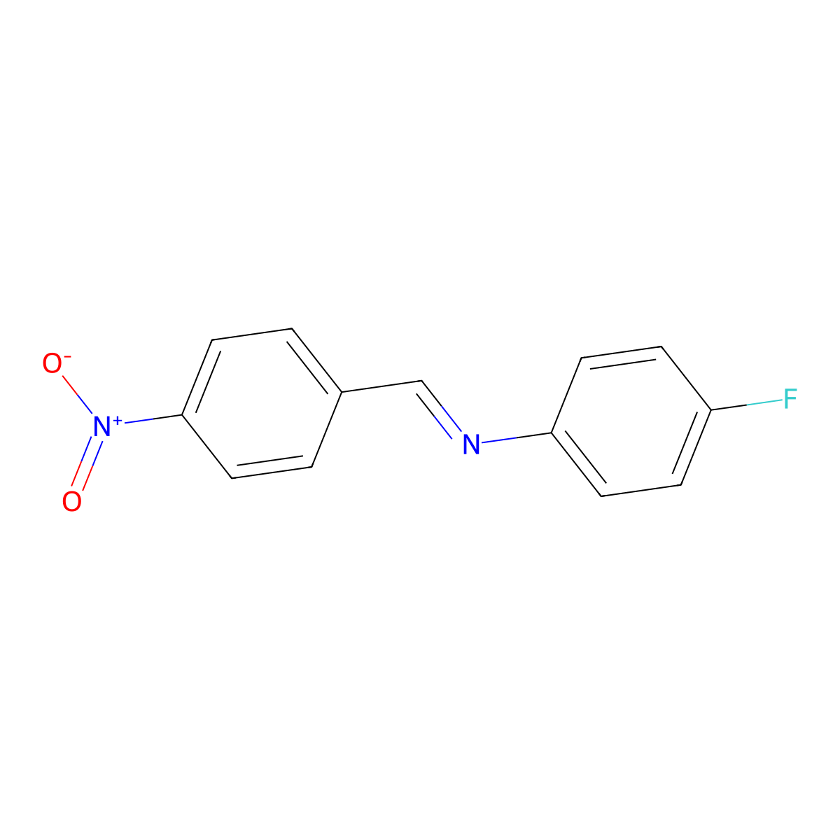 N-(4-fluorophenyl)-1-(4-nitrophenyl)methanimine molecular structure, CAS 3489-09-6
