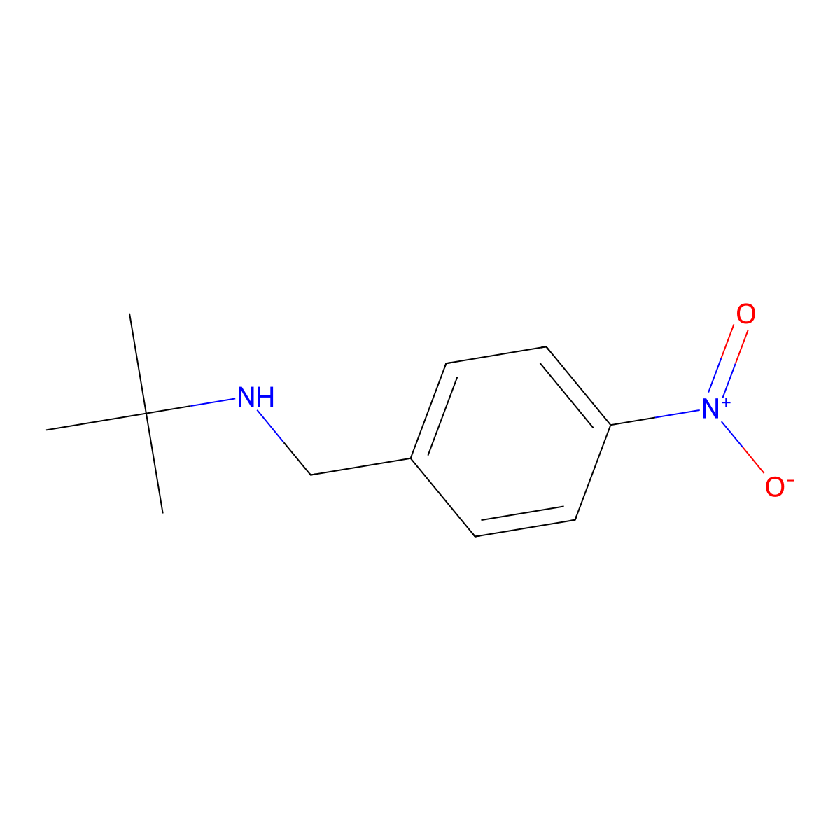 N-(tert-butyl)-N-(4-nitrobenzyl)amine molecular structure, CAS 3489-67-6