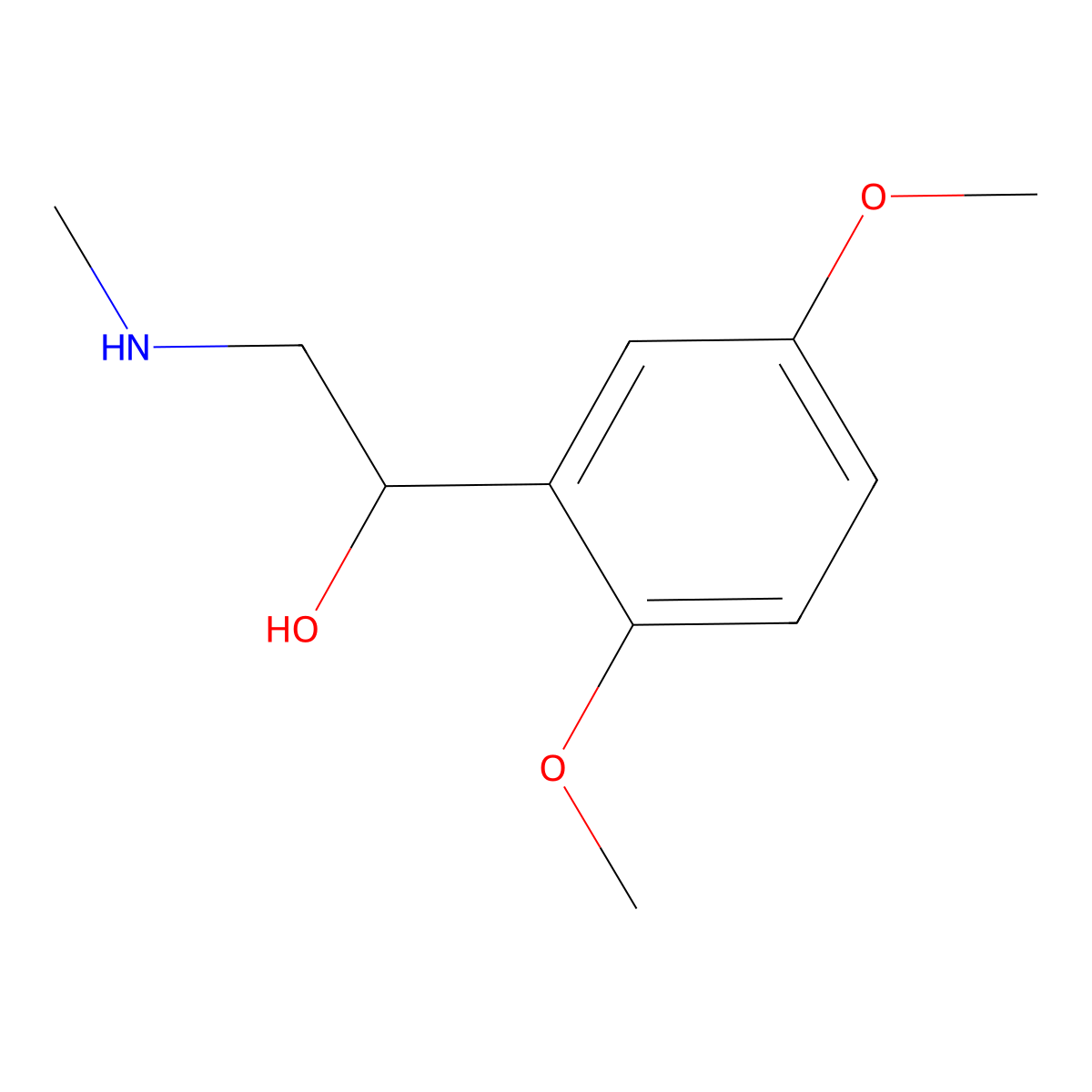 1-(2,5-Dimethoxyphenyl)-2-(methylamino)ethanol molecular structure, CAS 3489-96-1