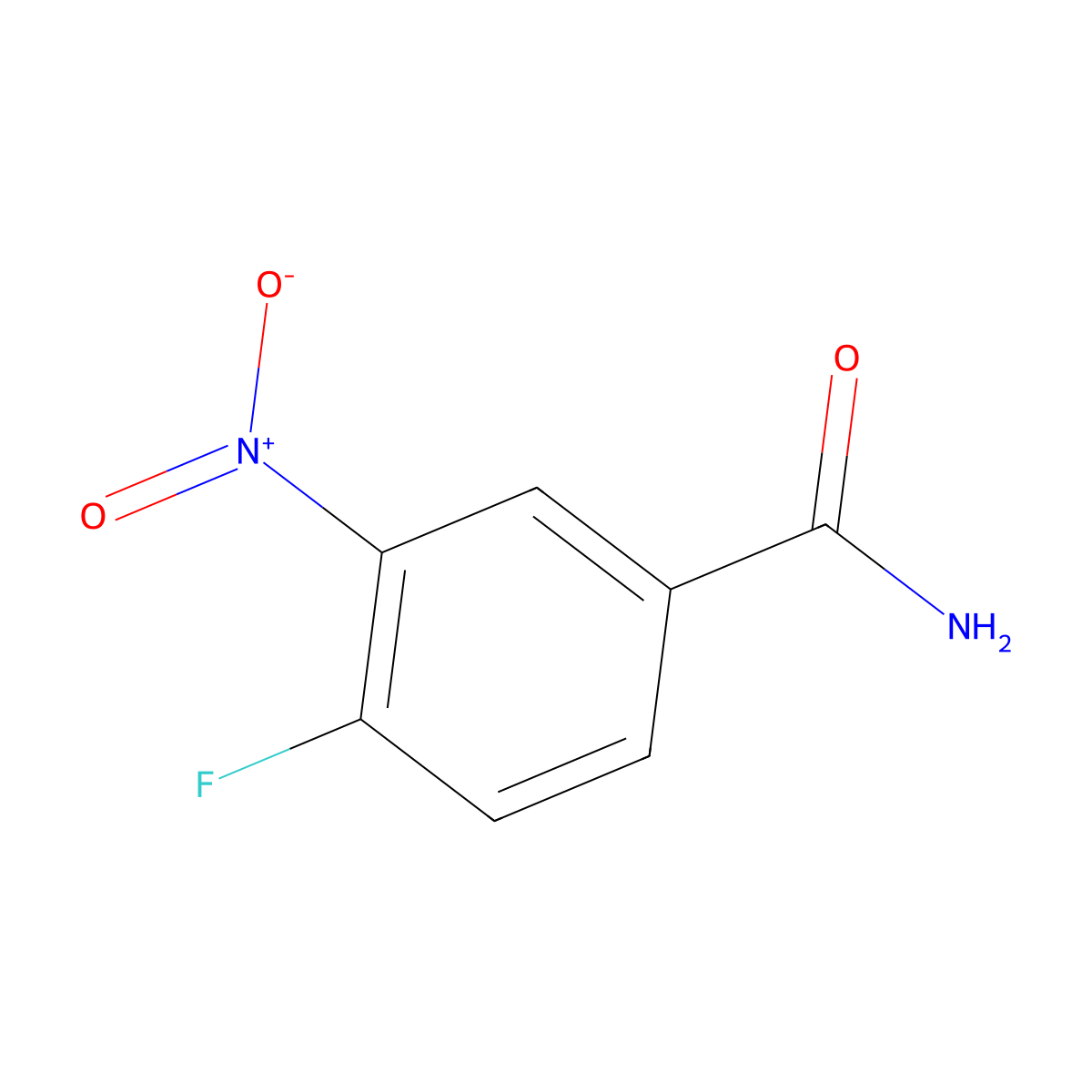 4-Fluoro-3-nitrobenzamide molecular structure, CAS 349-02-0
