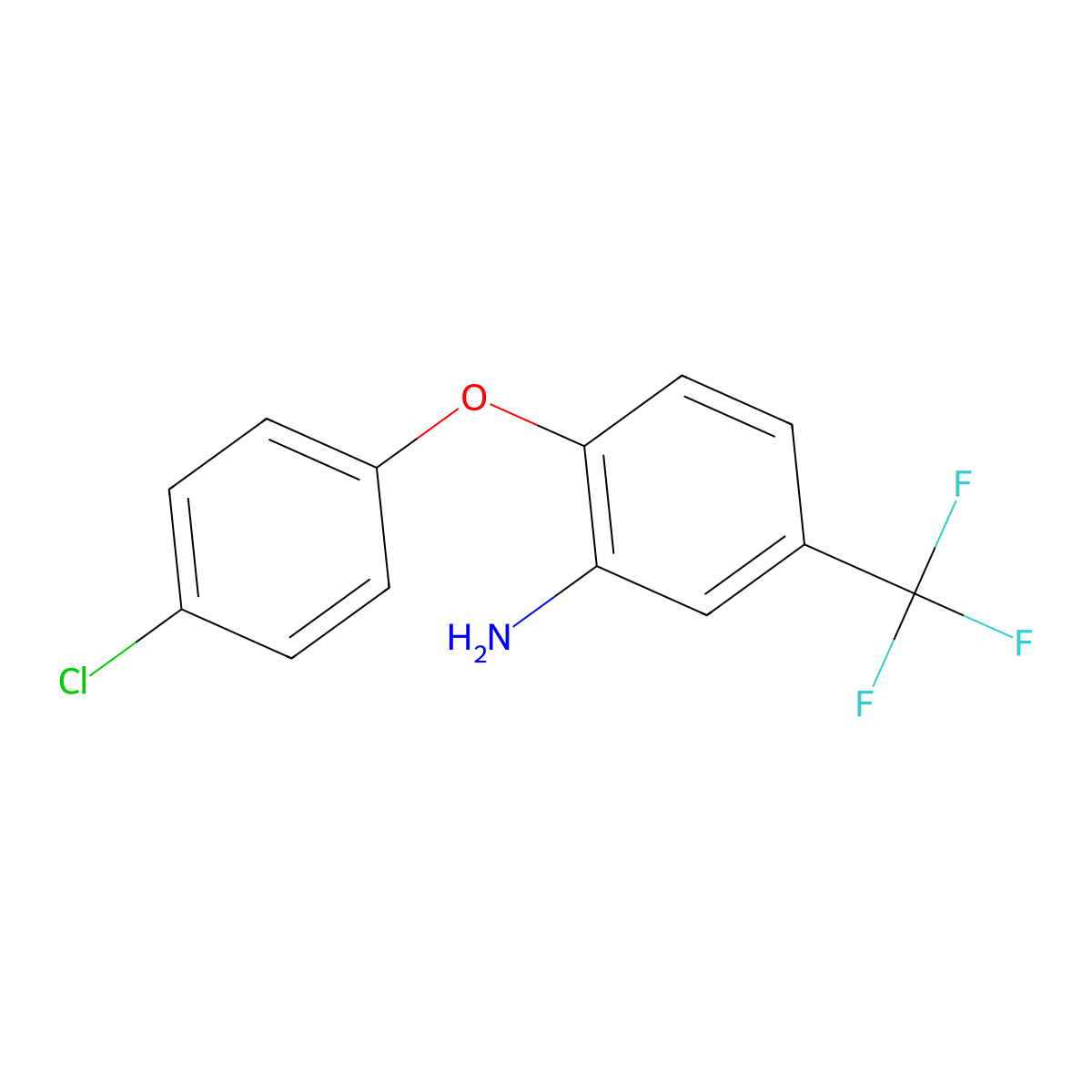 2-(4-Chlorophenoxy)-5-(trifluoromethyl)aniline molecular structure, CAS 349-20-2