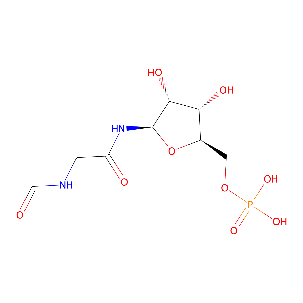 5'-phosphoribosyl-N-formylglycinamide molecular structure, CAS 349-34-8