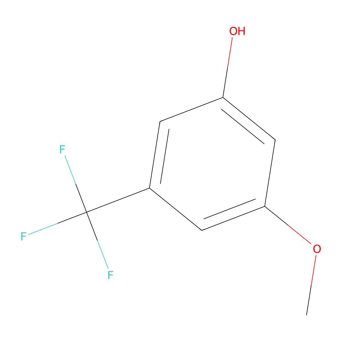 3-Methoxy-5-(trifluoromethyl)phenol molecular structure, CAS 349-56-4