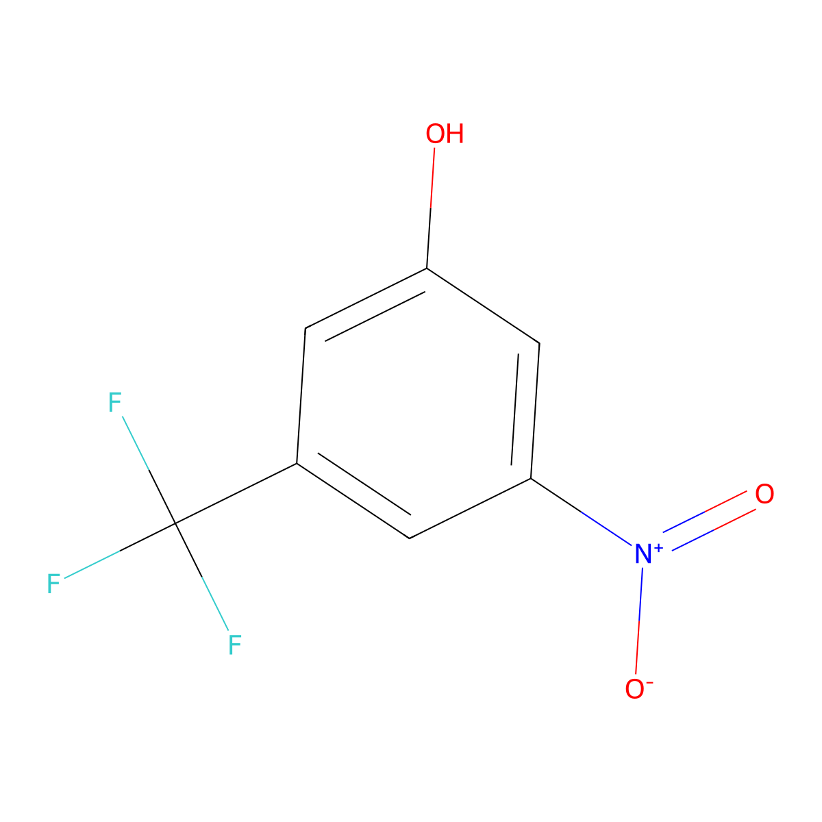 3-Hydroxy-5-nitrobenzotrifluoride molecular structure, CAS 349-57-5