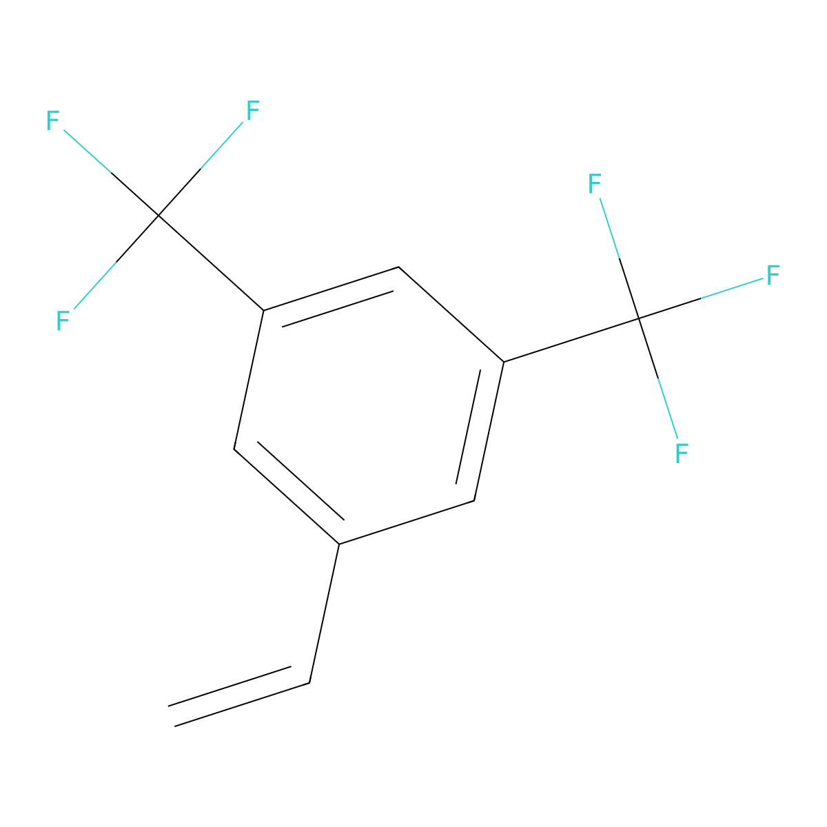 3,5-Bis(trifluoromethyl)styrene molecular structure, CAS 349-59-7