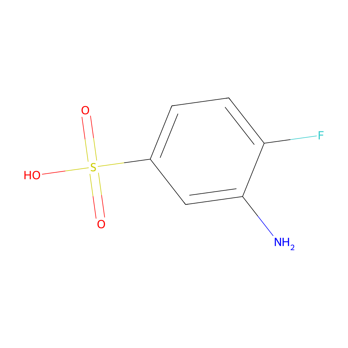 3-Amino-4-fluorobenzenesulfonic acid molecular structure, CAS 349-64-4