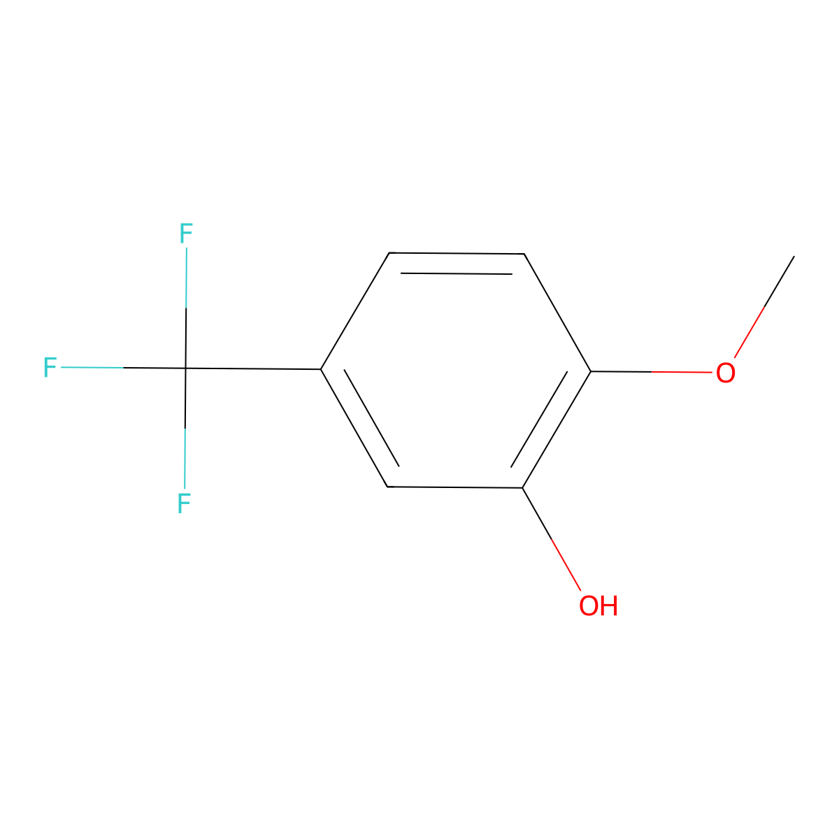 2-Methoxy-5-(trifluoromethyl)phenol molecular structure, CAS 349-67-7