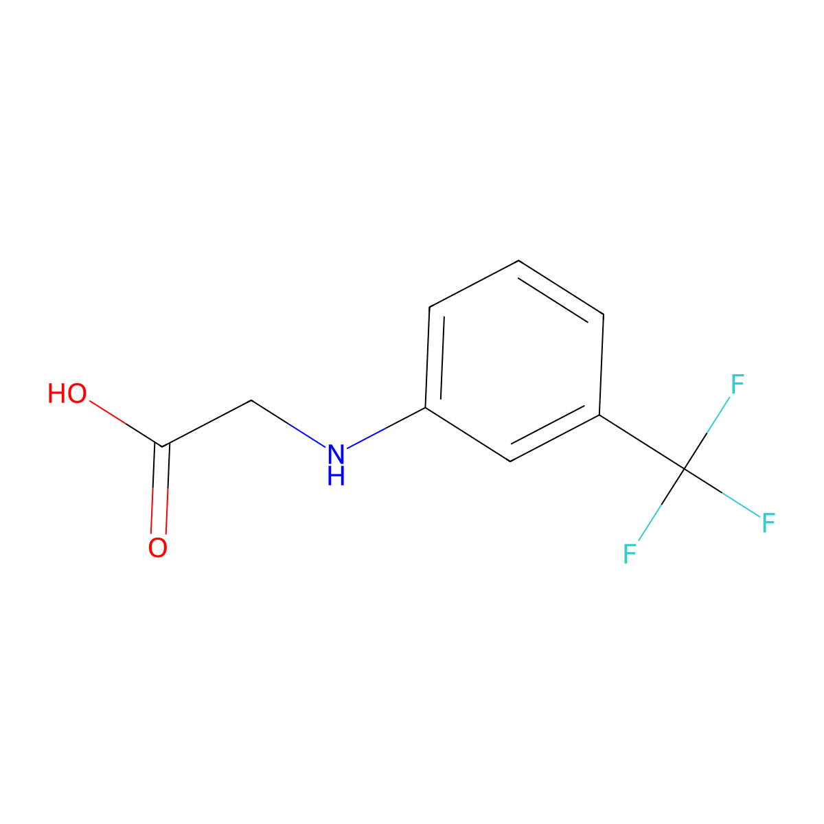 2-{[3-(Trifluoromethyl)phenyl]amino}acetic acid molecular structure, CAS 349-81-5