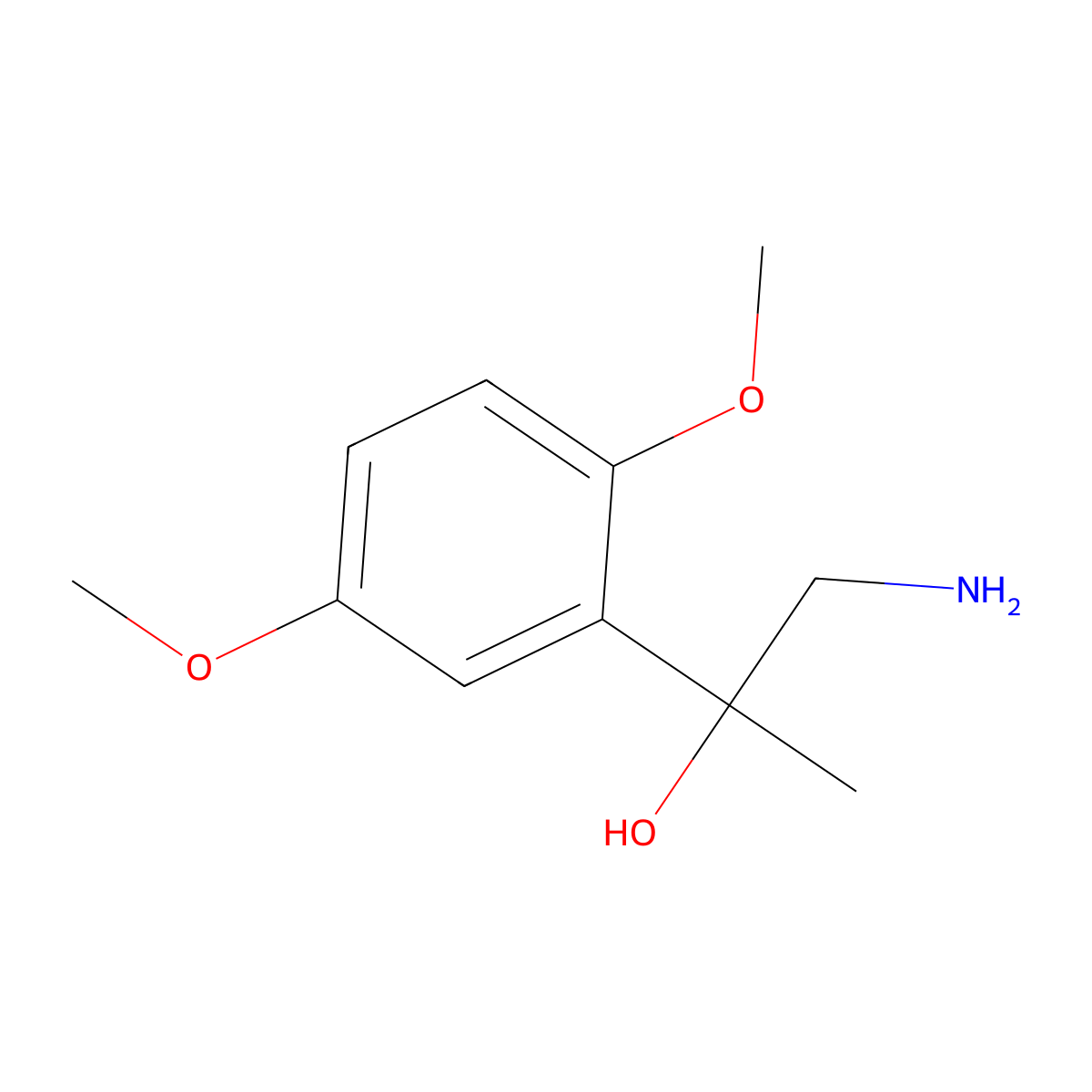 1-Amino-2-(2,5-dimethoxyphenyl)propan-2-ol molecular structure, CAS 3490-02-6