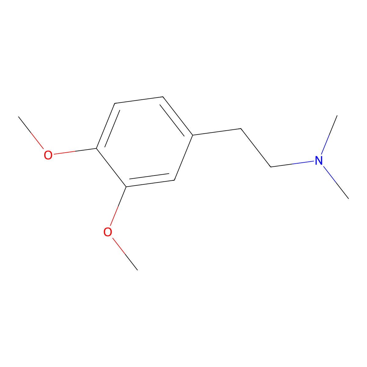 N,N-Dimethylhomoveratrylamine molecular structure, CAS 3490-05-9