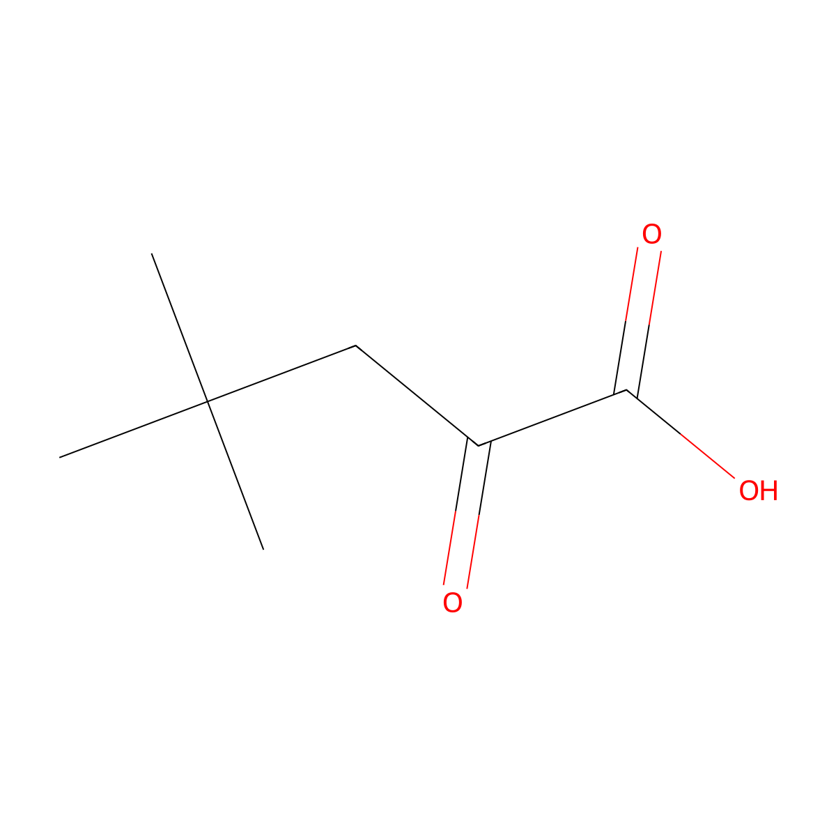 4,4-Dimethyl-2-oxopentanoic acid molecular structure, CAS 34906-87-1