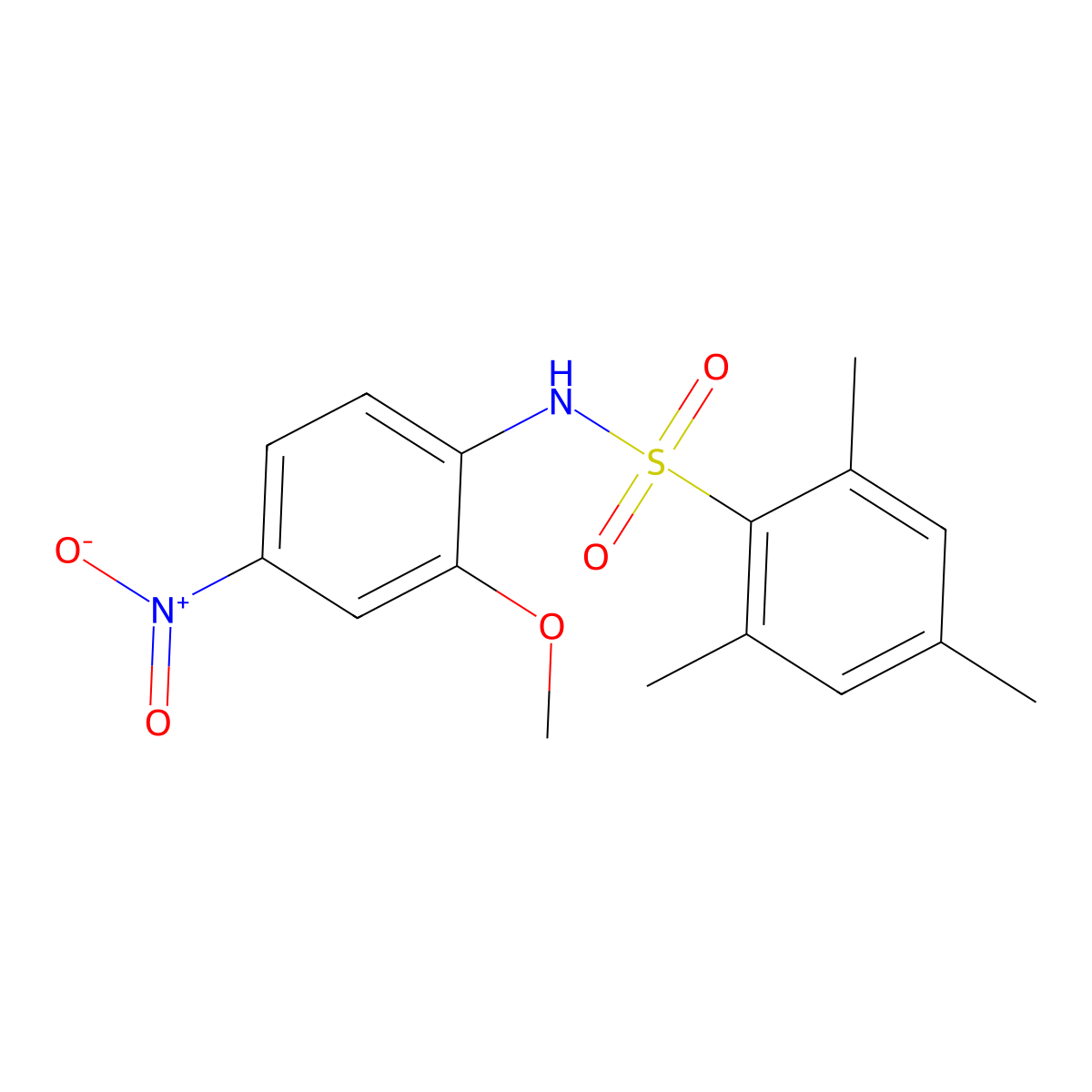 N-(2-methoxy-4-nitrophenyl)-2,4,6-trimethylbenzenesulfonamide molecular structure, CAS 349084-33-9