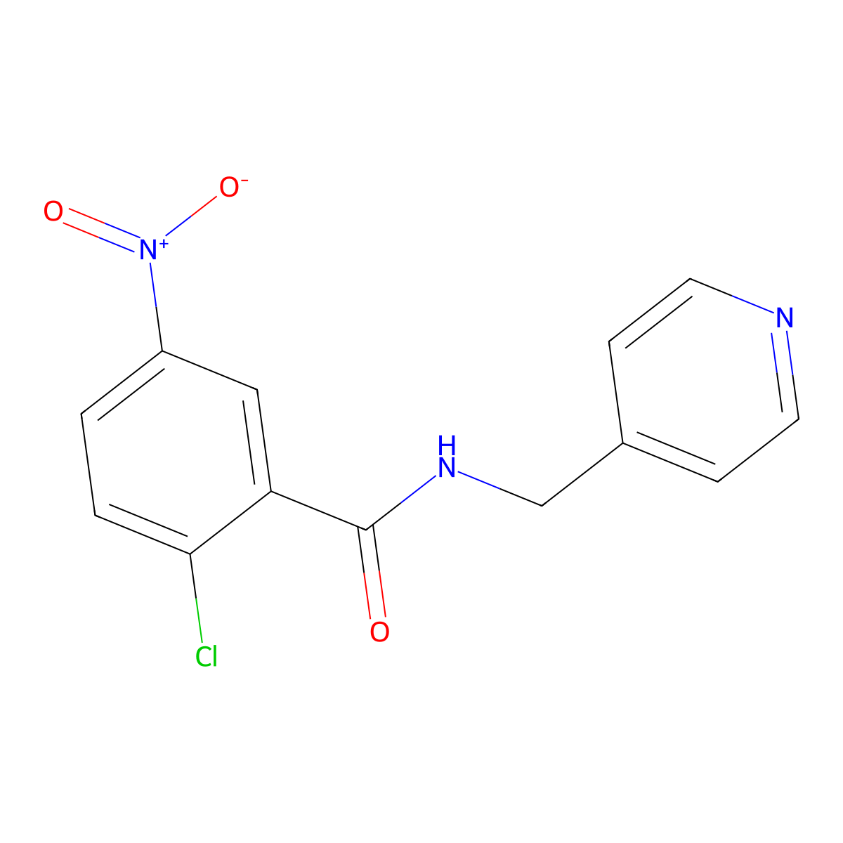 2-chloro-5-nitro-N-(pyridin-4-ylmethyl)benzamide molecular structure, CAS 349084-41-9