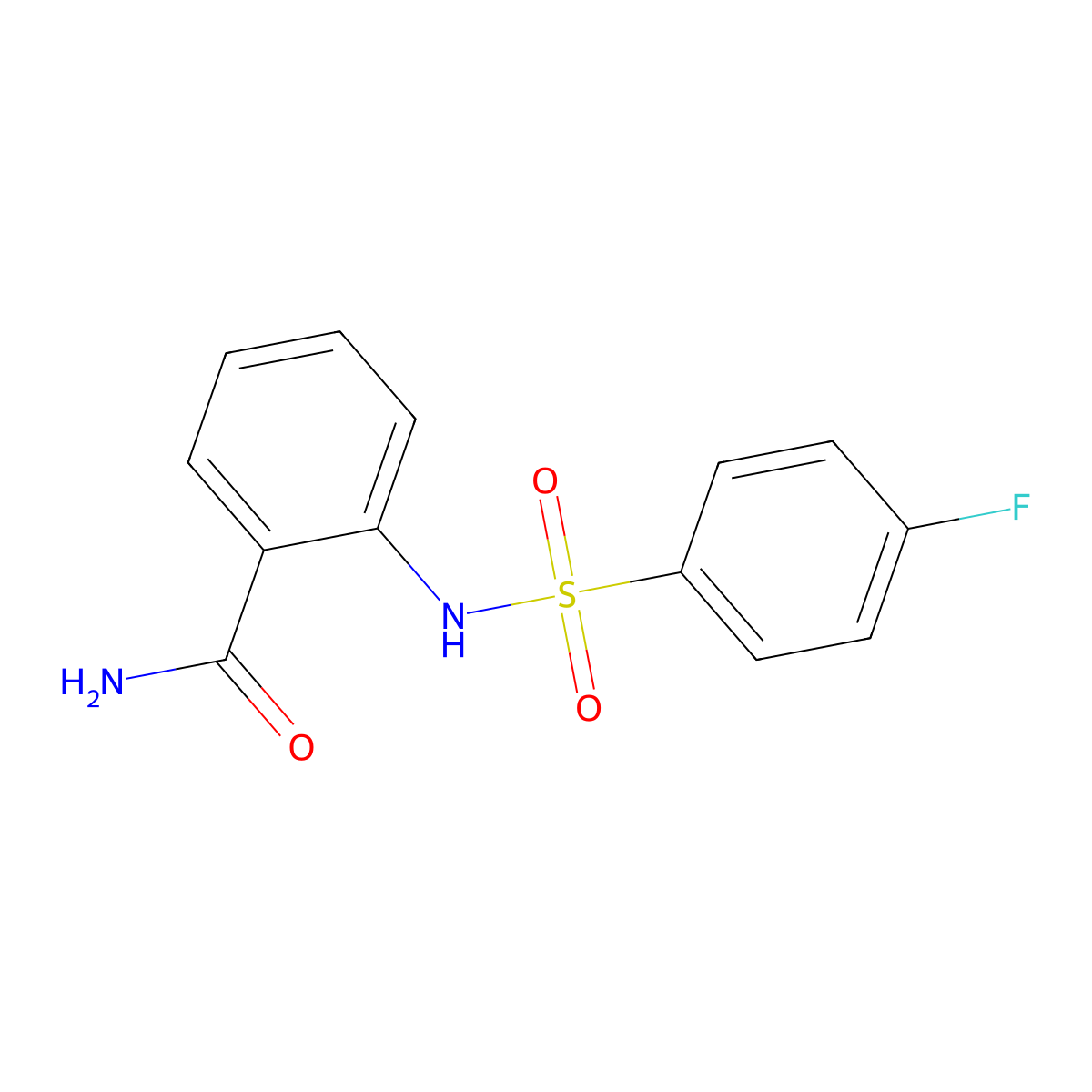 2-[[(4-Fluorophenyl)sulfonyl]amino]benzamide molecular structure, CAS 349084-44-2