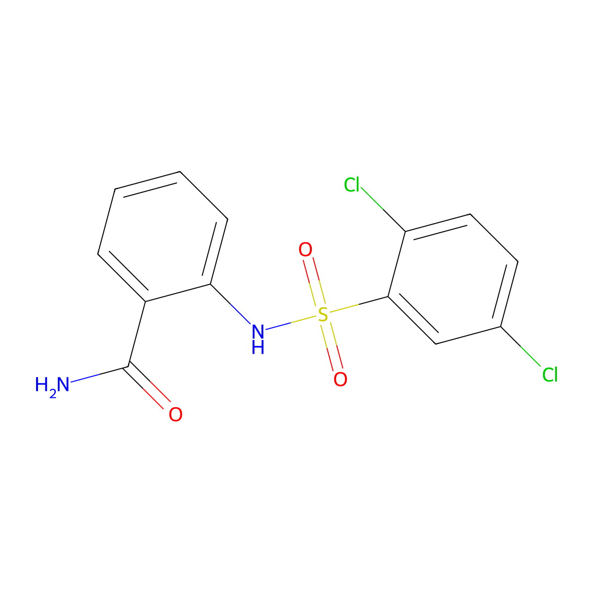 2-{[(2,5-Dichlorophenyl)sulfonyl]amino}benzamide molecular structure, CAS 349084-45-3
