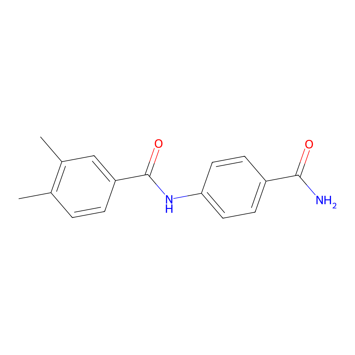 N-(4-carbamoylphenyl)-3,4-dimethylbenzamide molecular structure, CAS 349084-58-8