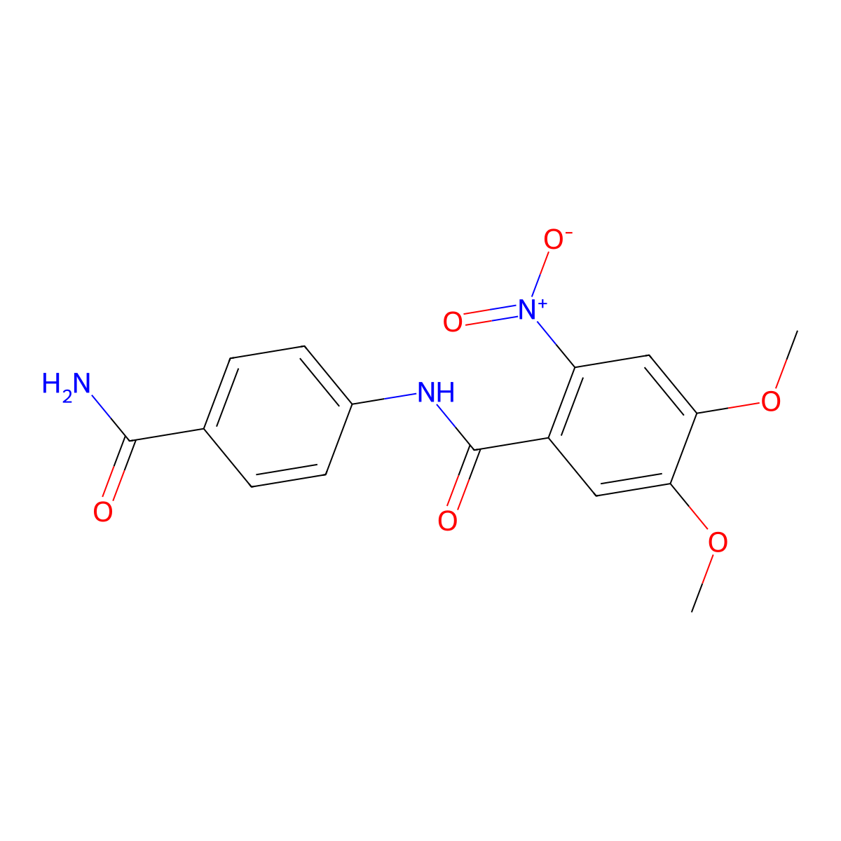 N-(4-carbamoylphenyl)-4,5-dimethoxy-2-nitrobenzamide molecular structure, CAS 349084-62-4