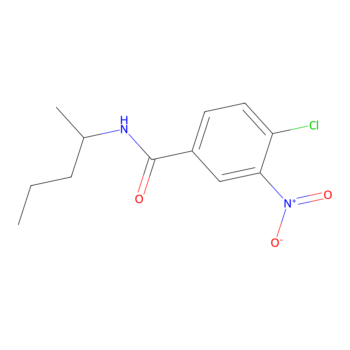 4-chloro-3-nitro-N-(pentan-2-yl)benzamide molecular structure, CAS 349084-75-9