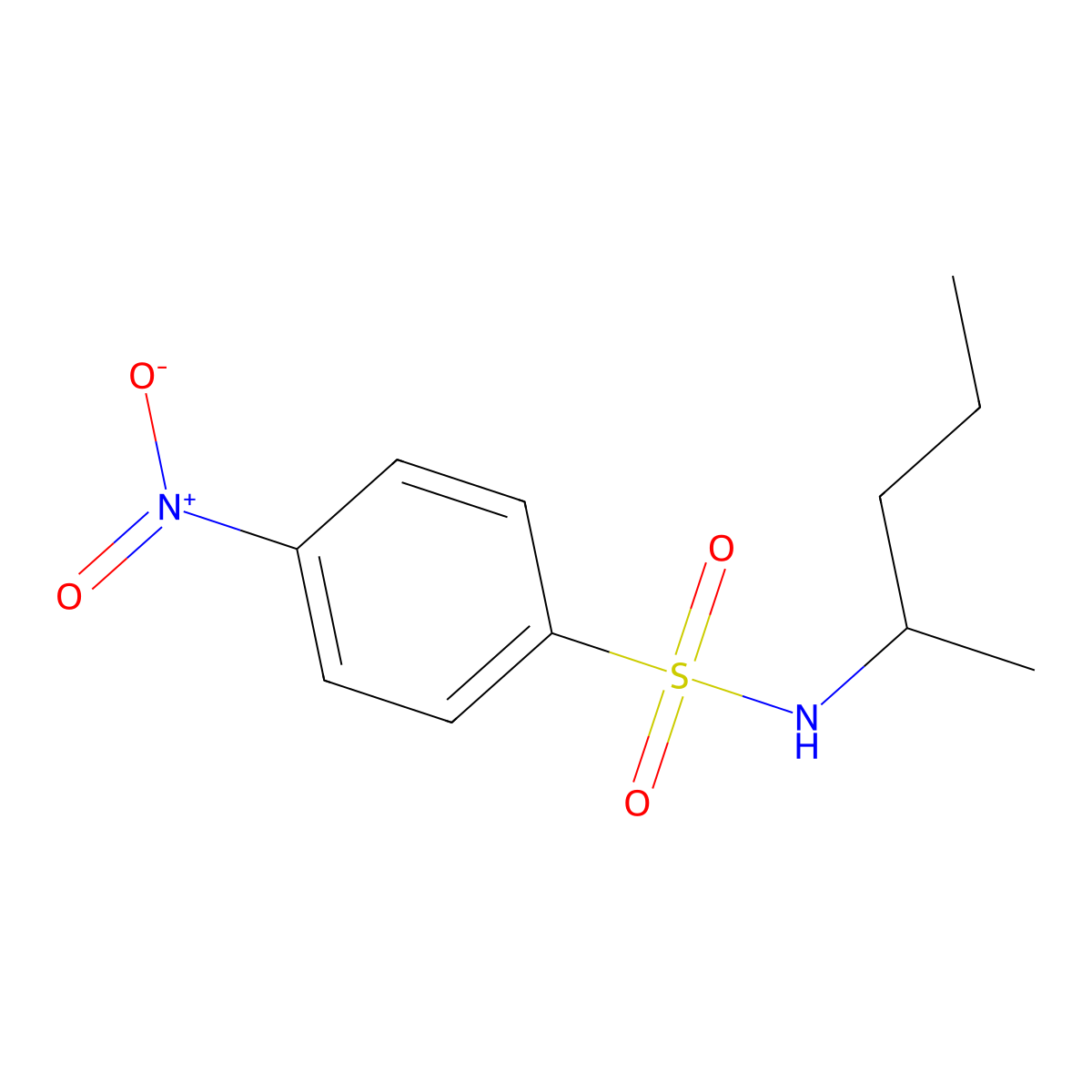 4-nitro-N-(pentan-2-yl)benzenesulfonamide molecular structure, CAS 349084-77-1