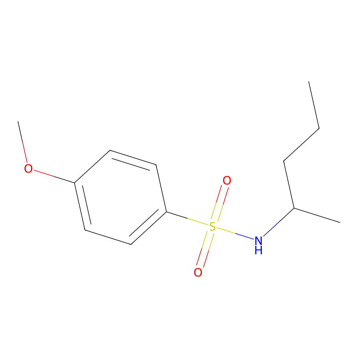 4-methoxy-N-pentan-2-ylbenzenesulfonamide molecular structure, CAS 349084-78-2