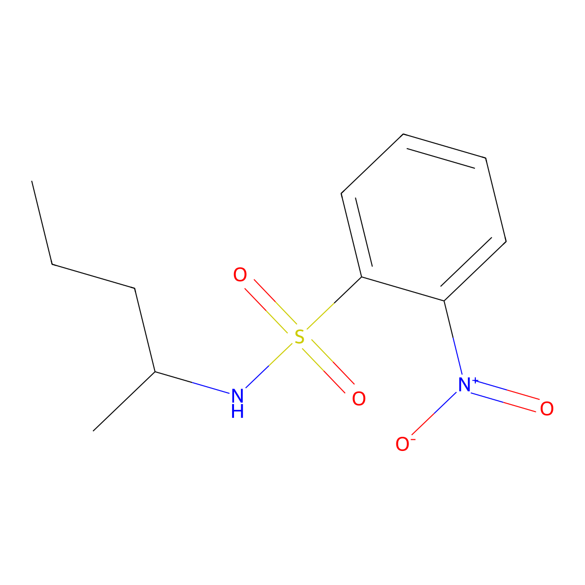 2-nitro-N-pentan-2-ylbenzenesulfonamide molecular structure, CAS 349084-79-3