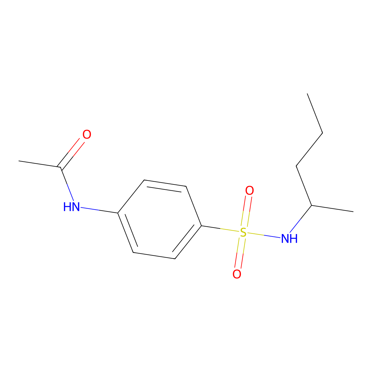 N-[4-(pentan-2-ylsulfamoyl)phenyl]acetamide molecular structure, CAS 349084-80-6