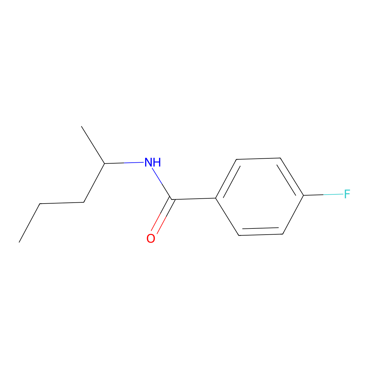 4-fluoro-N-(pentan-2-yl)benzamide molecular structure, CAS 349084-81-7