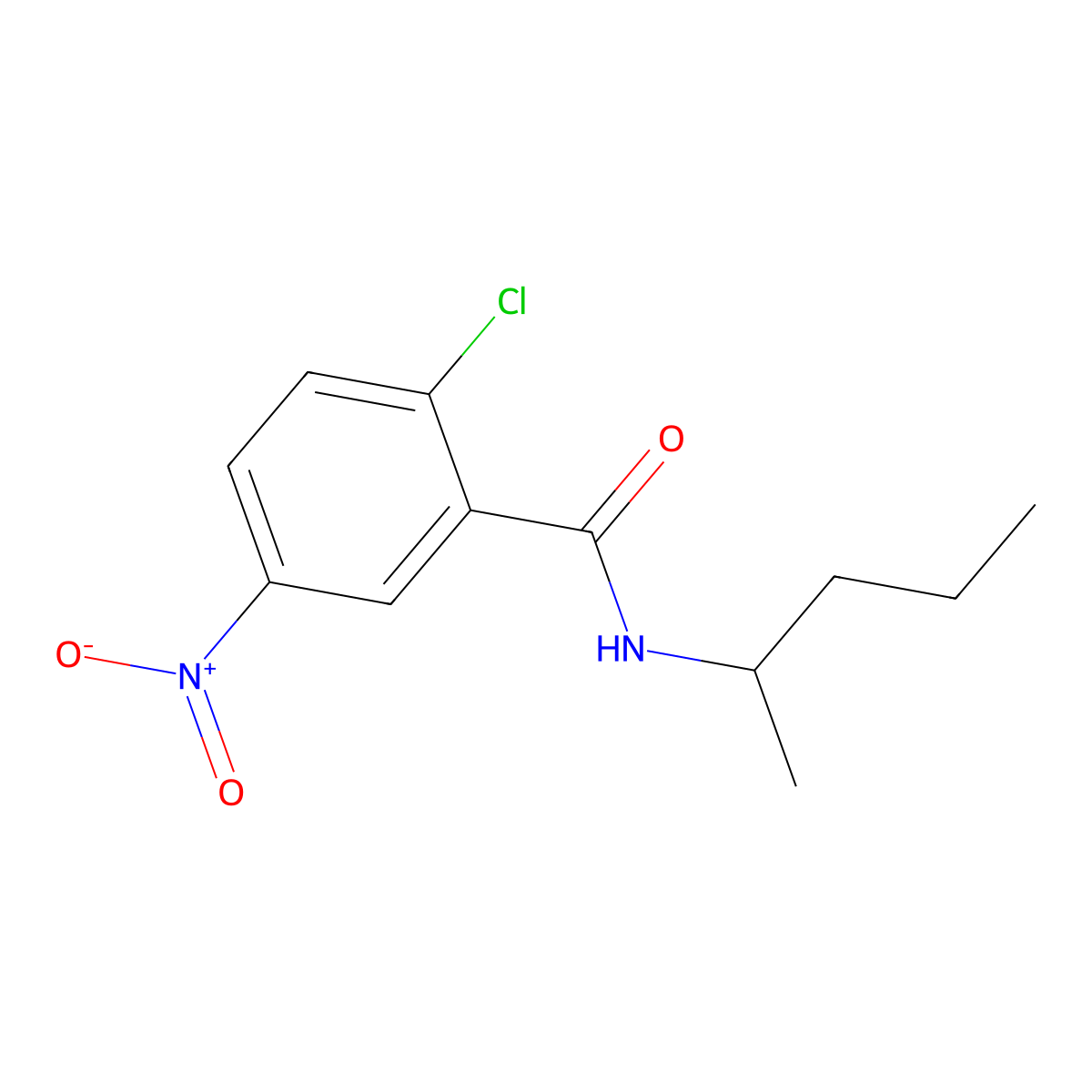 2-chloro-5-nitro-N-pentan-2-ylbenzamide molecular structure, CAS 349084-85-1