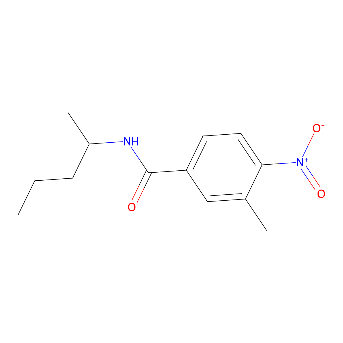 3-methyl-4-nitro-N-pentan-2-ylbenzamide molecular structure, CAS 349084-87-3