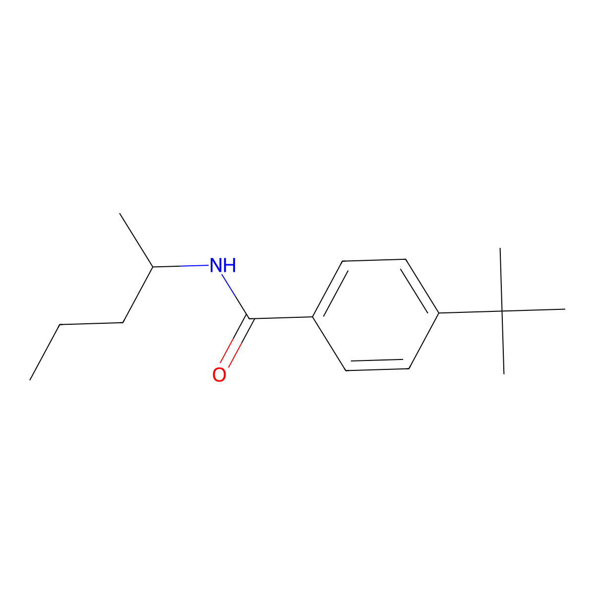 4-tert-butyl-N-(pentan-2-yl)benzamide molecular structure, CAS 349084-90-8