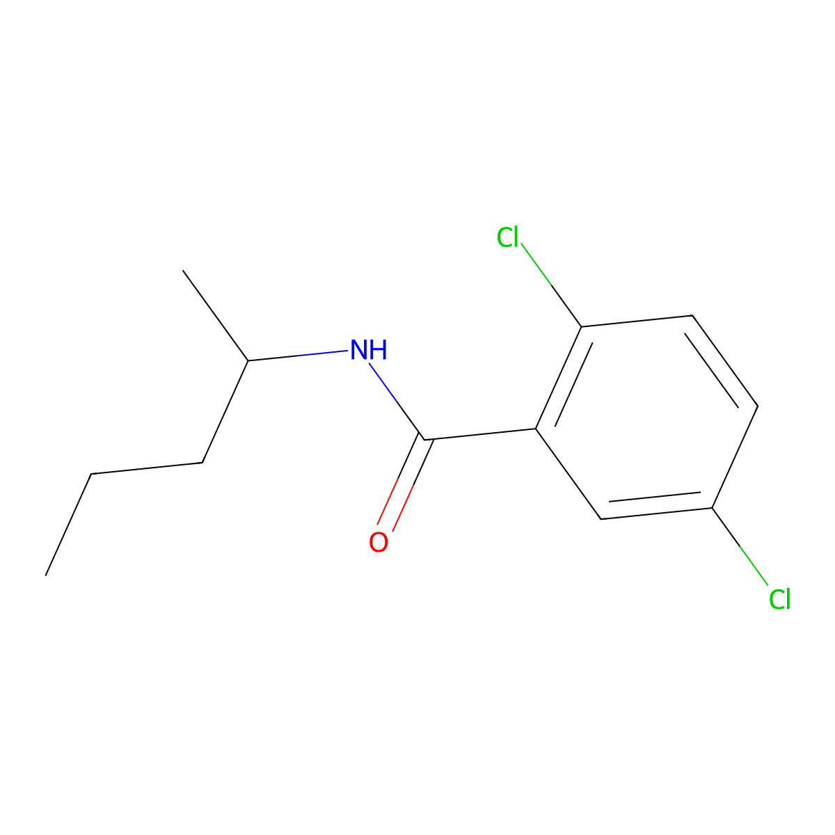 2,5-dichloro-N-(pentan-2-yl)benzamide molecular structure, CAS 349084-91-9