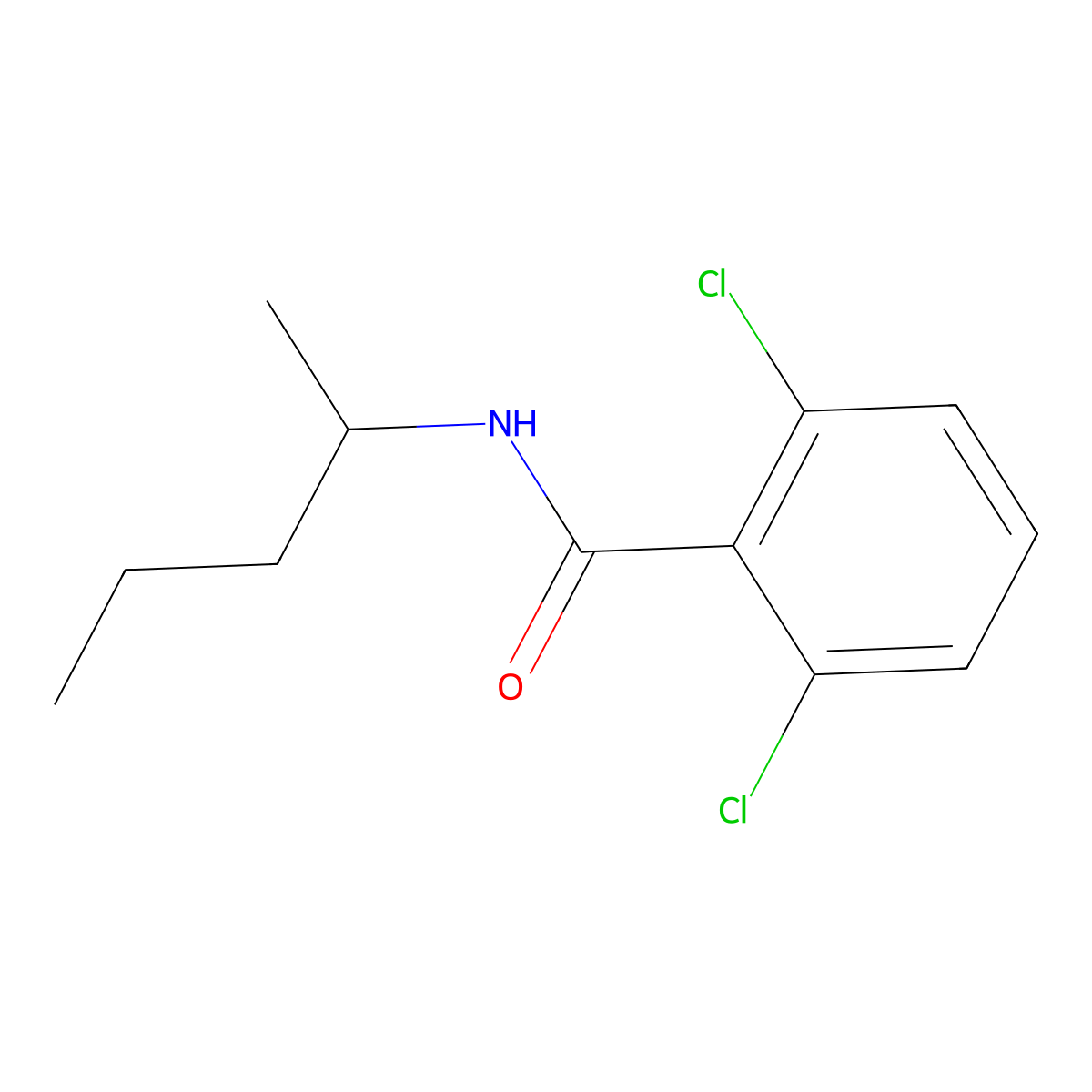 2,6-dichloro-N-(pentan-2-yl)benzamide molecular structure, CAS 349084-92-0
