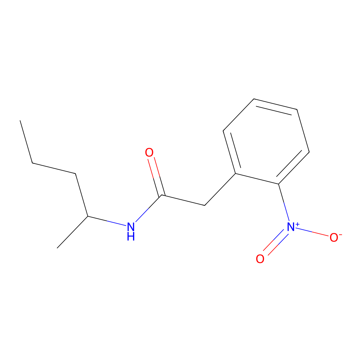 2-(2-nitrophenyl)-N-pentan-2-ylacetamide molecular structure, CAS 349084-93-1