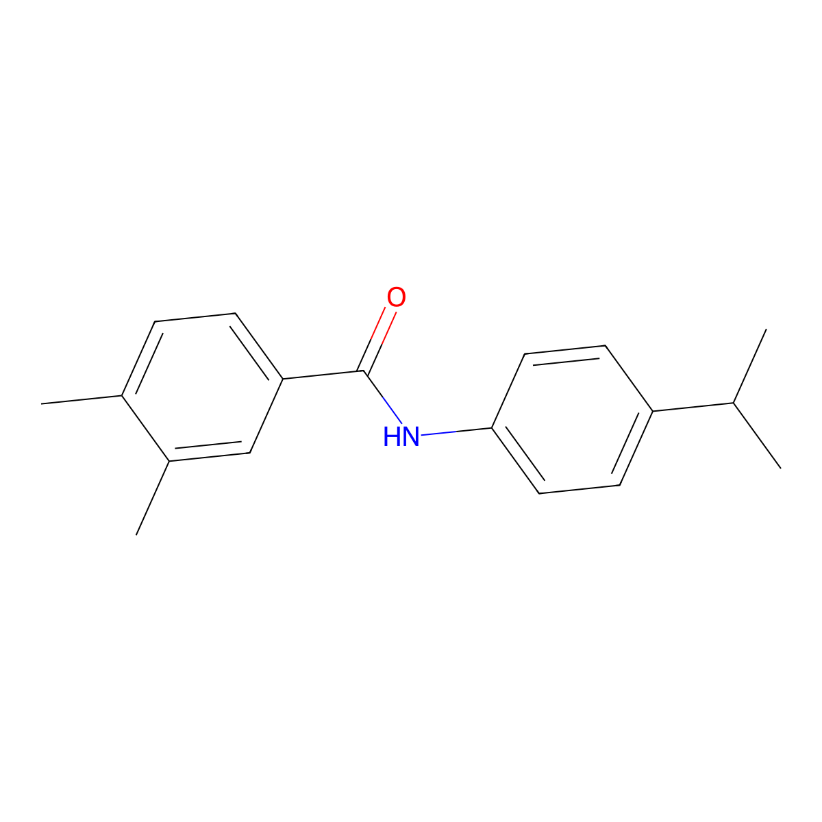 3,4-dimethyl-N-(4-propan-2-ylphenyl)benzamide molecular structure, CAS 349085-25-2