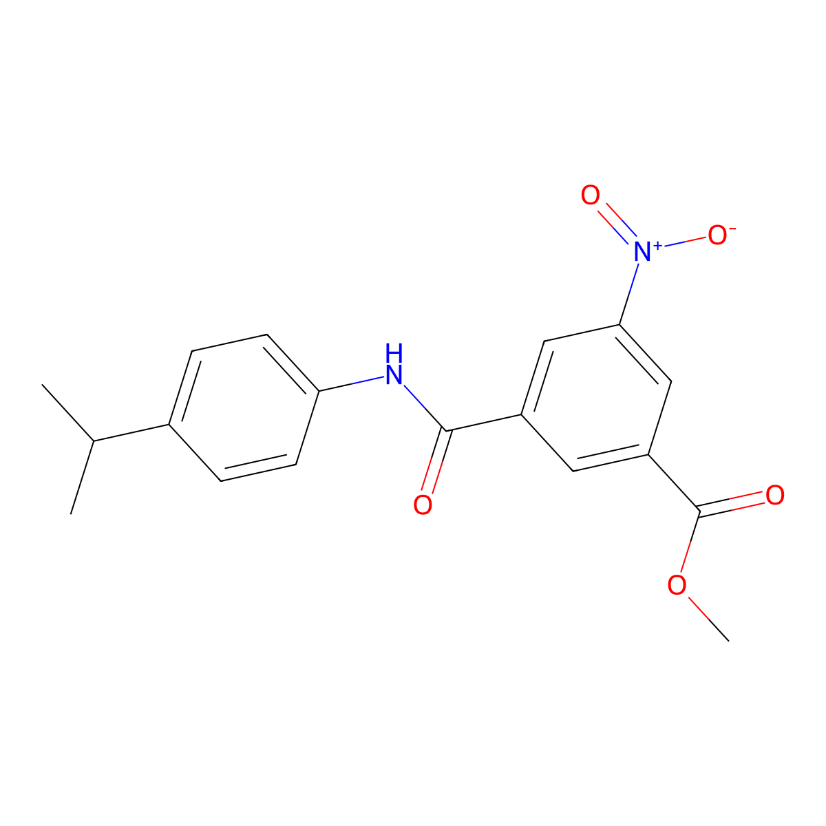 Methyl 3-nitro-5-{[4-(propan-2-yl)phenyl]carbamoyl}benzoate molecular structure, CAS 349085-32-1