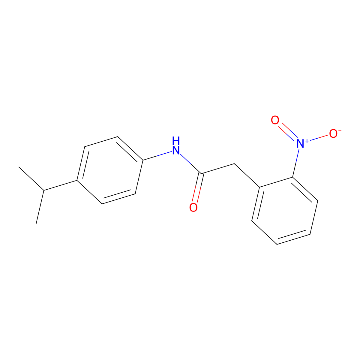 2-(2-nitrophenyl)-N-[4-(propan-2-yl)phenyl]acetamide molecular structure, CAS 349085-34-3