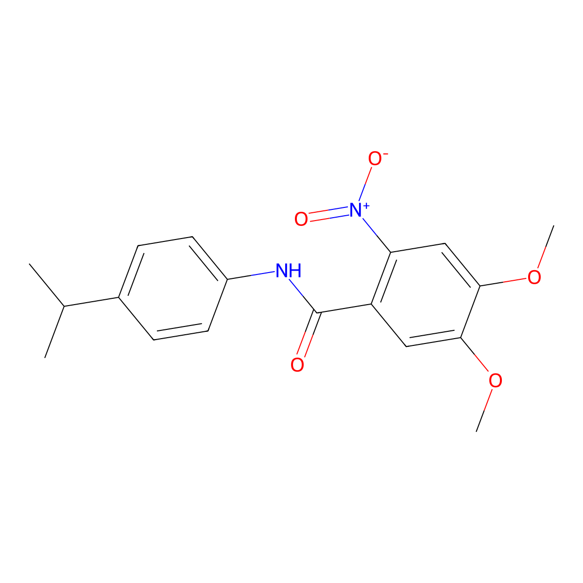 4,5-dimethoxy-2-nitro-N-(4-propan-2-ylphenyl)benzamide molecular structure, CAS 349085-36-5