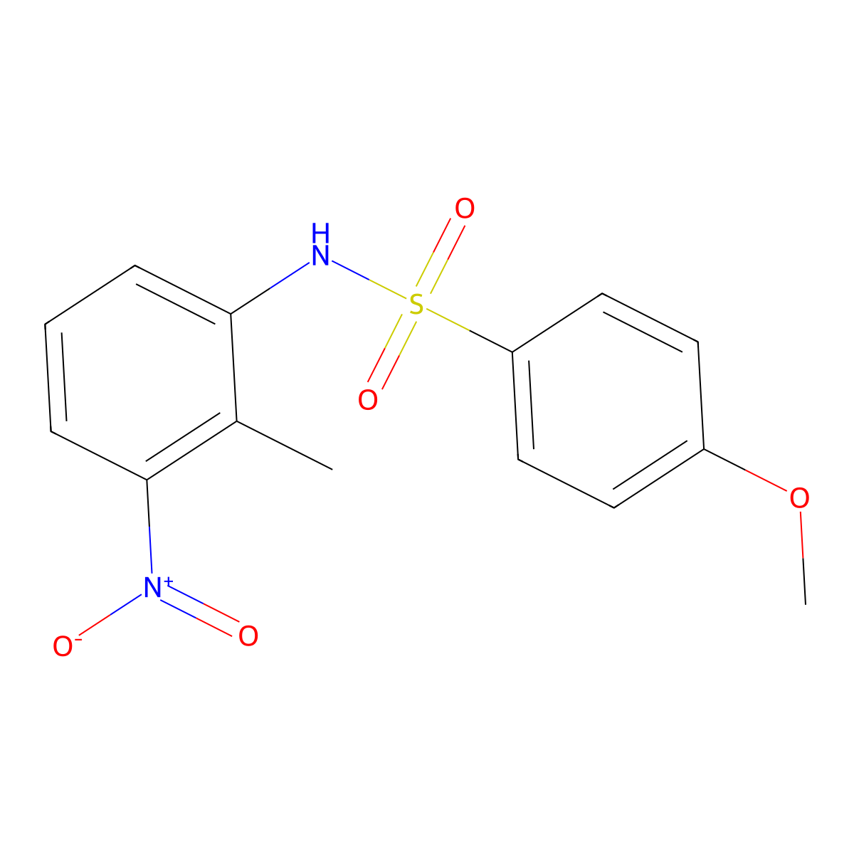4-methoxy-N-(2-methyl-3-nitrophenyl)benzenesulfonamide molecular structure, CAS 349085-56-9