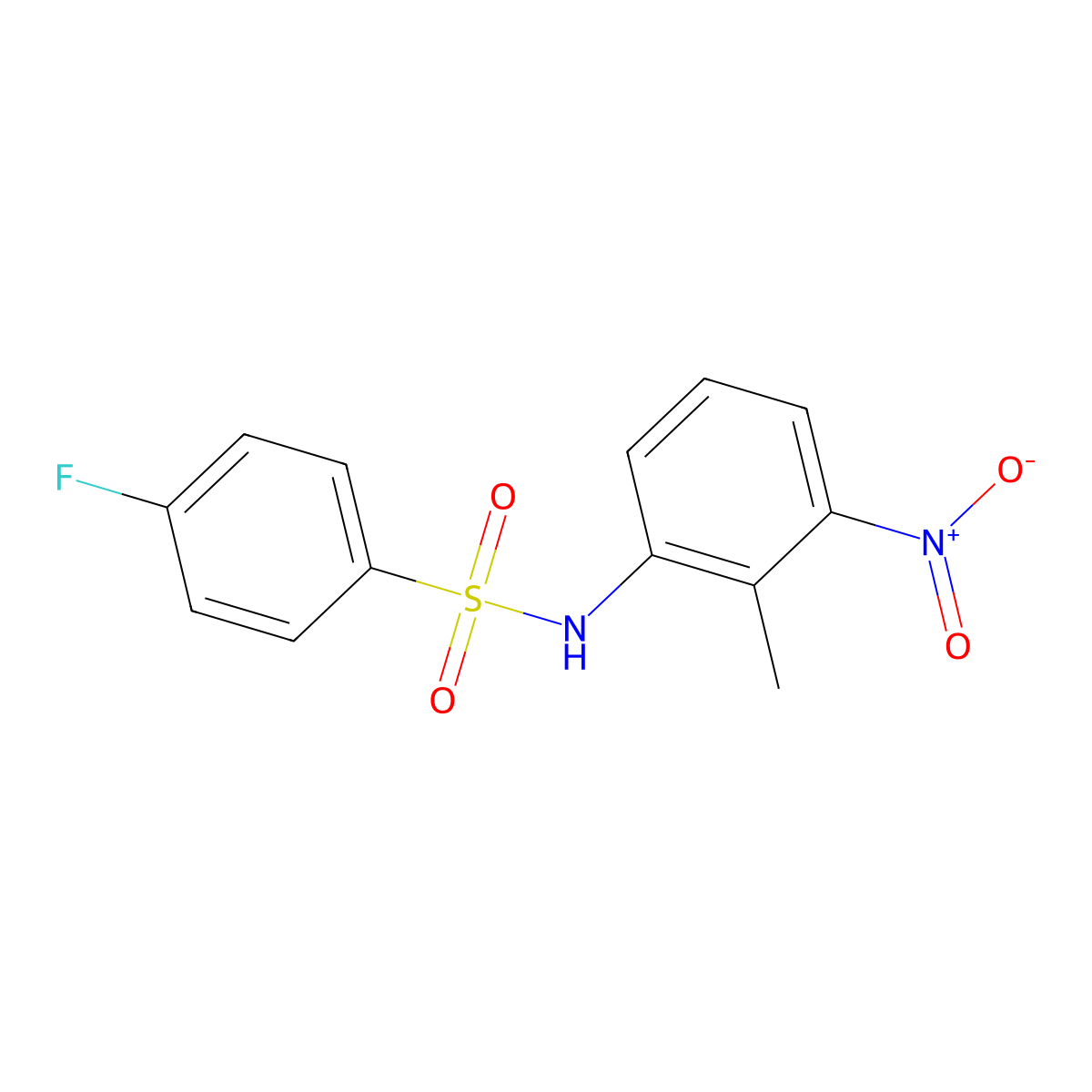 4-fluoro-N-(2-methyl-3-nitrophenyl)benzenesulfonamide molecular structure, CAS 349085-57-0