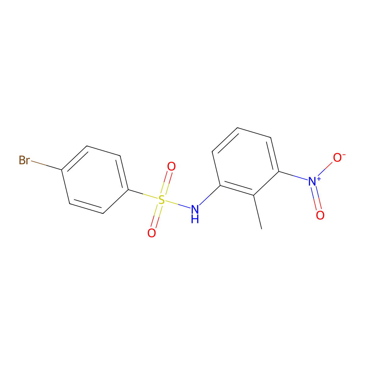 4-bromo-N-(2-methyl-3-nitrophenyl)benzenesulfonamide molecular structure, CAS 349085-59-2