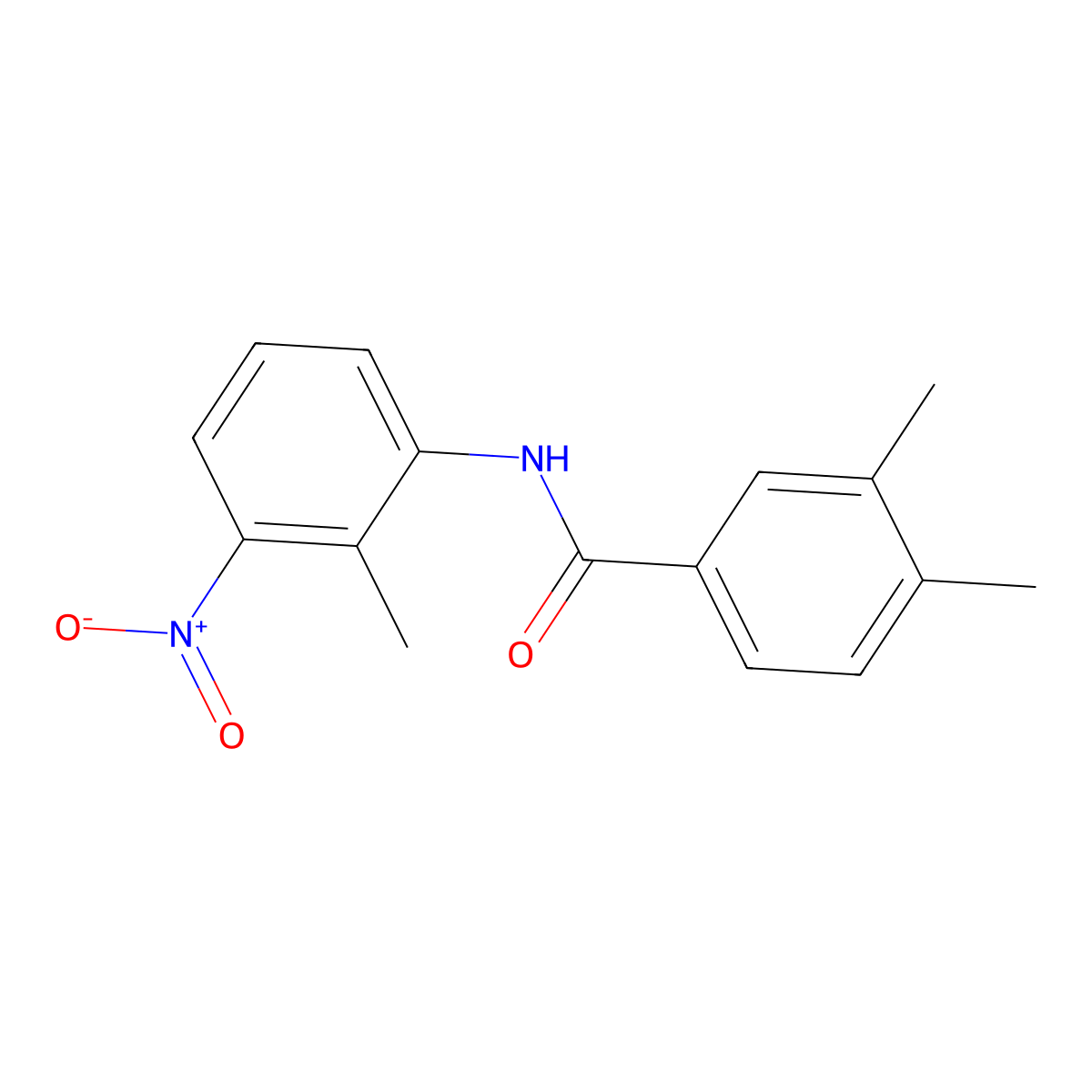 3,4-dimethyl-N-(2-methyl-3-nitrophenyl)benzamide molecular structure, CAS 349085-60-5