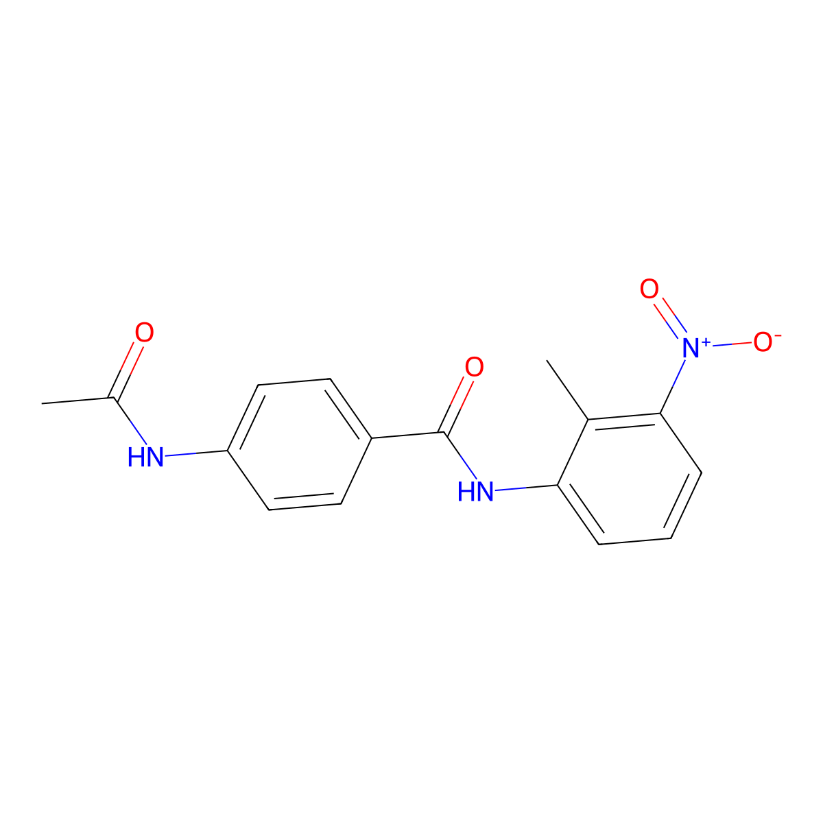 4-acetamido-N-(2-methyl-3-nitrophenyl)benzamide molecular structure, CAS 349085-62-7