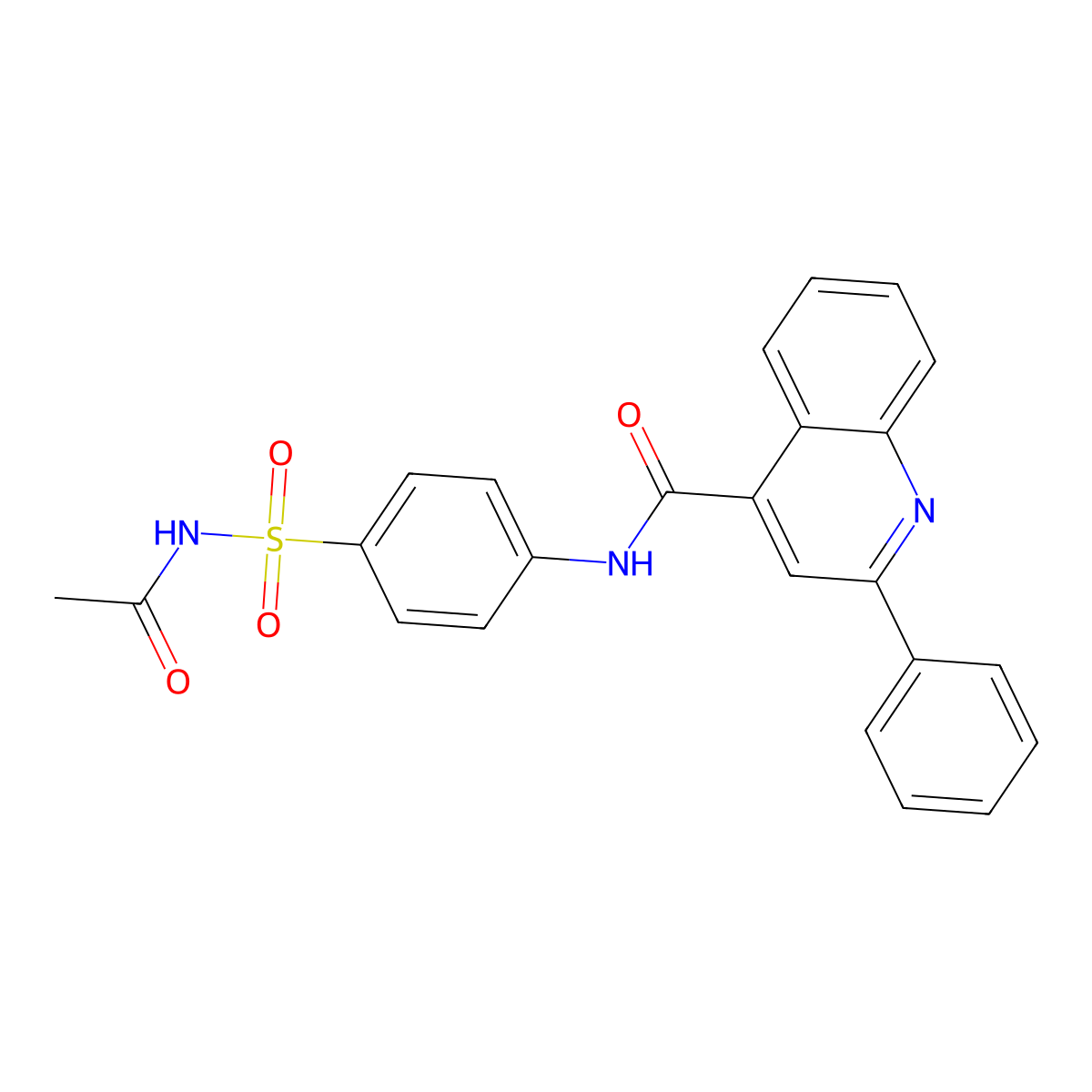 N-[4-(acetylsulfamoyl)phenyl]-2-phenylquinoline-4-carboxamide molecular structure, CAS 349085-72-9