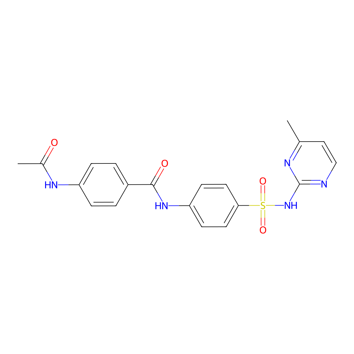4-acetamido-N-[4-[(4-methylpyrimidin-2-yl)sulfamoyl]phenyl]benzamide molecular structure, CAS 349085-78-5
