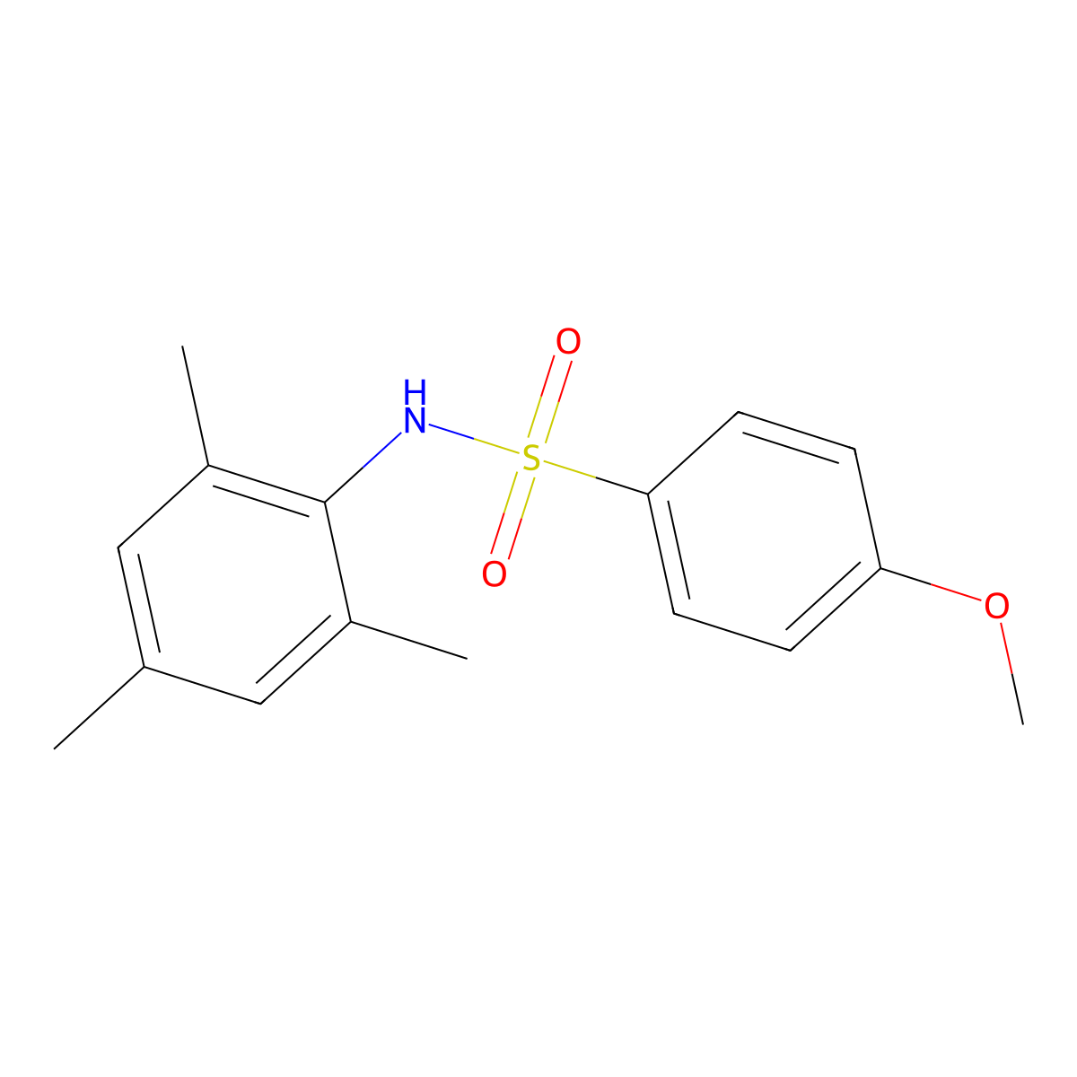 4-methoxy-N-(2,4,6-trimethylphenyl)benzenesulfonamide molecular structure, CAS 349085-82-1